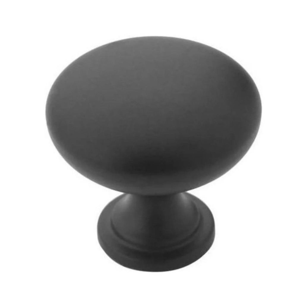 Amerock BP53005FB 1-1/4in Mushroom Cabinet Knob Flat Black Hardware 10 Pack